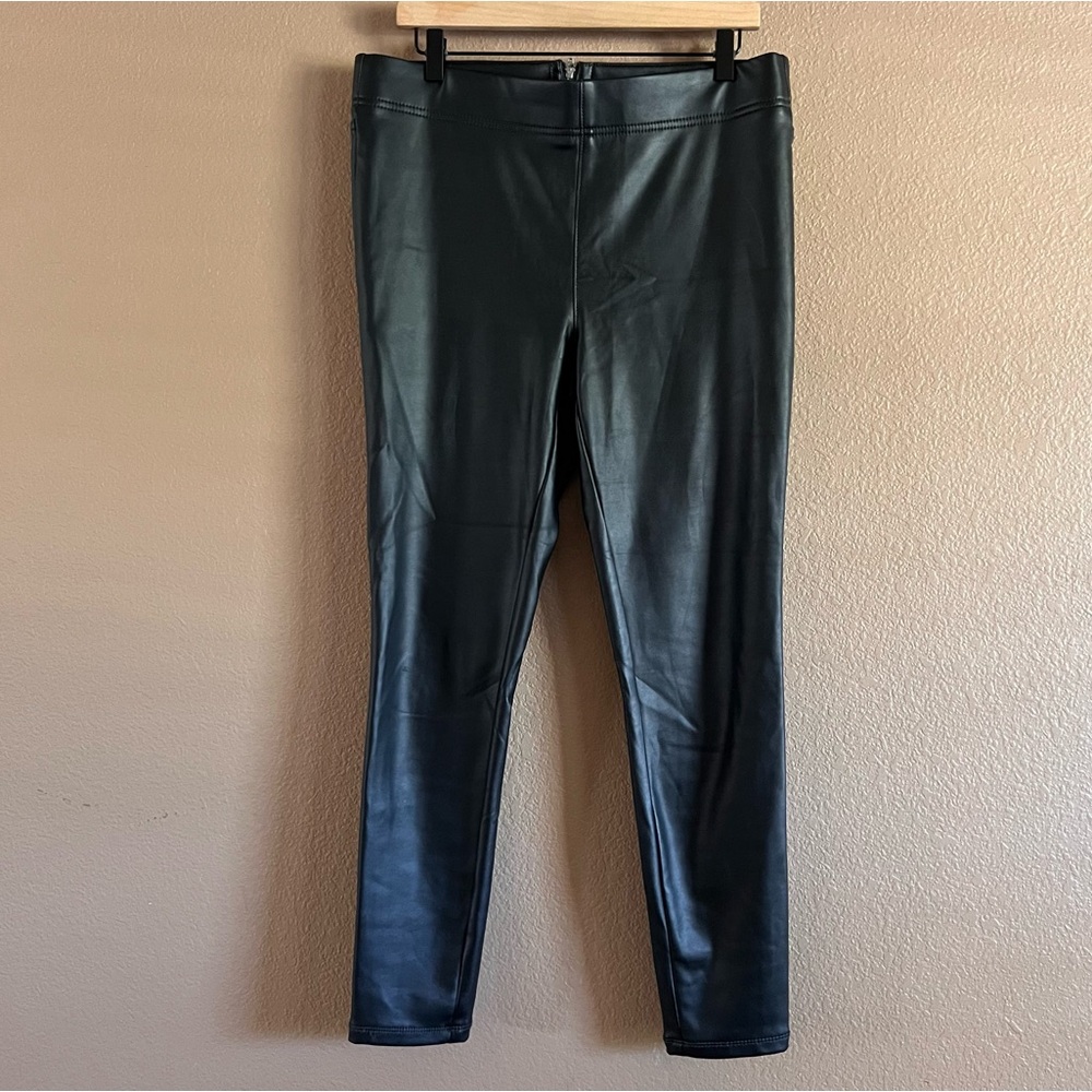 LOFT Faux Leather Black Pants Size 10